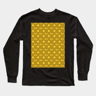 Yellow Mini Bow & Polka Dot Pattern Long Sleeve T-Shirt